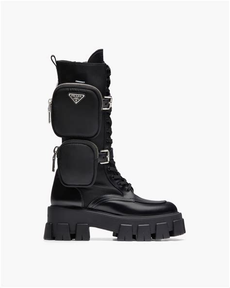 prada monolith nylon|Prada monolith combat boots.